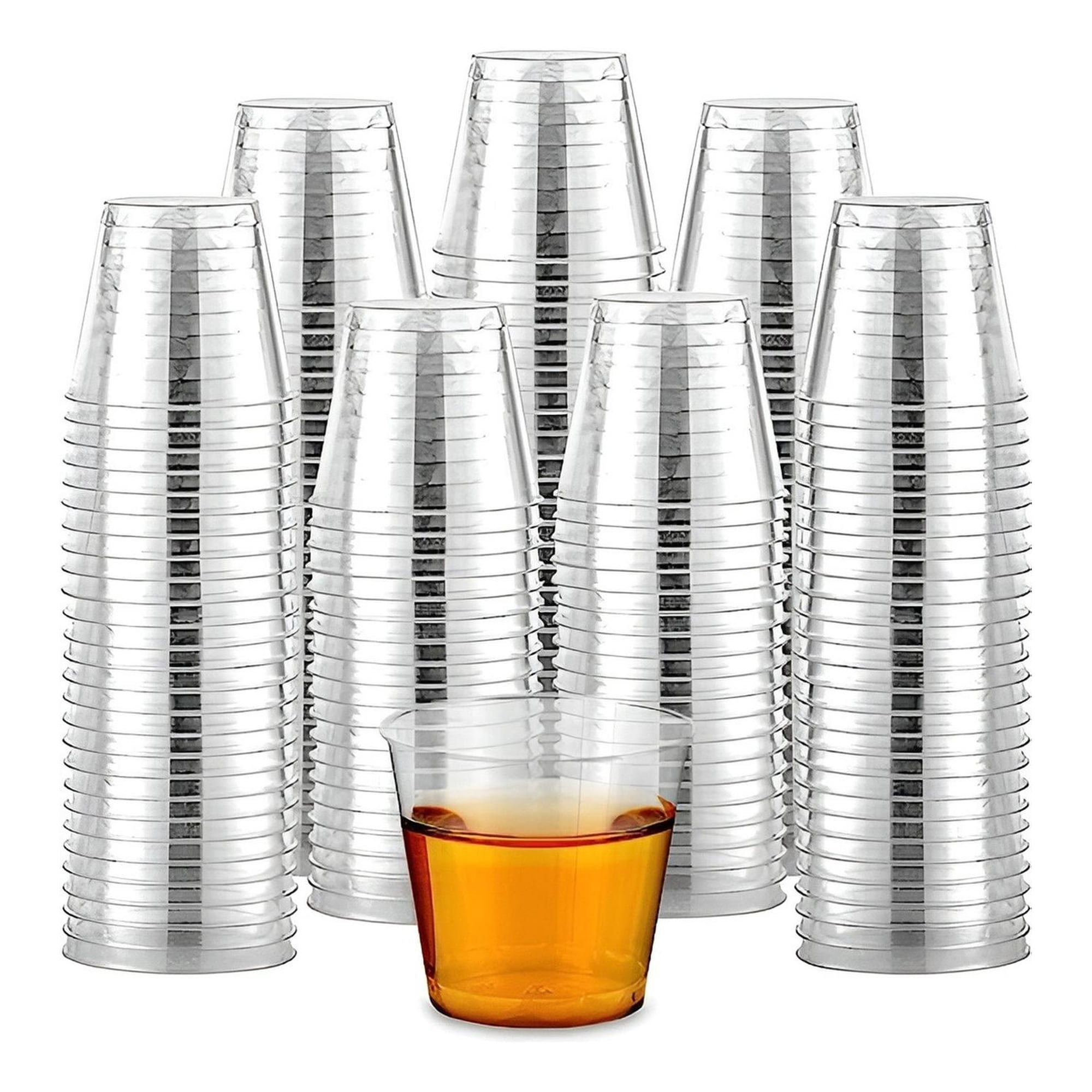 Pasteleriuscl - 100 Set De Vasos Shot Postres Pocillos Vasos Plastico 88 Ml Blanco