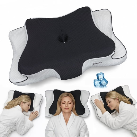 Almohada piluxx de espuma viscoelástica refrigerante cervical