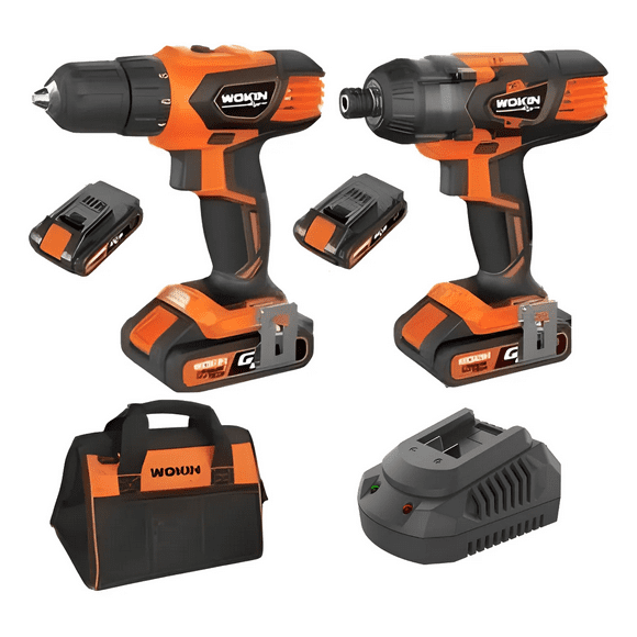 Combo Taladro Y Llave De Impacto Mas Baterias Cargador Bolso