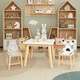 thumbnail image 3 of 5 Piece Kiddy Table and Chair Set , Kids Wood Table with 4 Chairs Set Cartoon Animals (bigger table) (3-8 years old), 3 of 3
