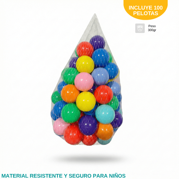 100 Pelotas Plástica Suave Para Tienda Carpa Piscina Niño