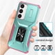 thumbnail image 3 of Funda Armada para Samsung Galaxy S25 Plus 5G con Tapa Deslizante y Soporte Magnético Giratorio Verde, 3 of 5