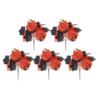 Magideal - 5 Uds Tallo Floral De Halloween Ramo De Halloween Tallo Floral Artificial Decoración De Acción De Gracias Longitud 30Cm Ramo De Otoño Para Sala De Est Hoja Ancha