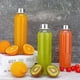 thumbnail image 4 of -Paquete de 6 botellas de agua de vidrio, botellas de vidrio transparente de 16 oz con tapas de acero inoxidable, botellas de vidrio reutilizables con tapas, botellas de jugo para jugos, batidos, té,, 4 of 5