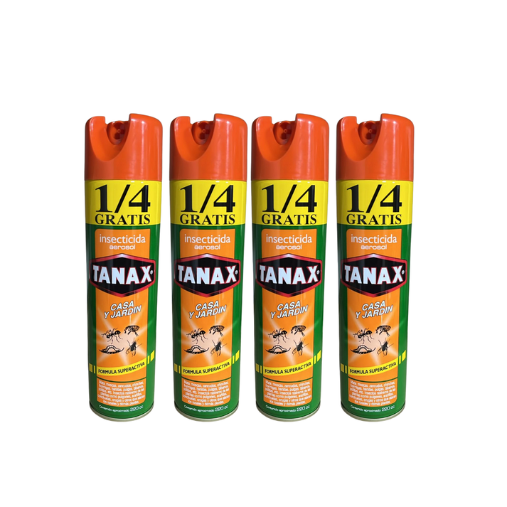 Tanax - Pack 4 Insecticida En Aerosol 220cc Casa Y Jardin