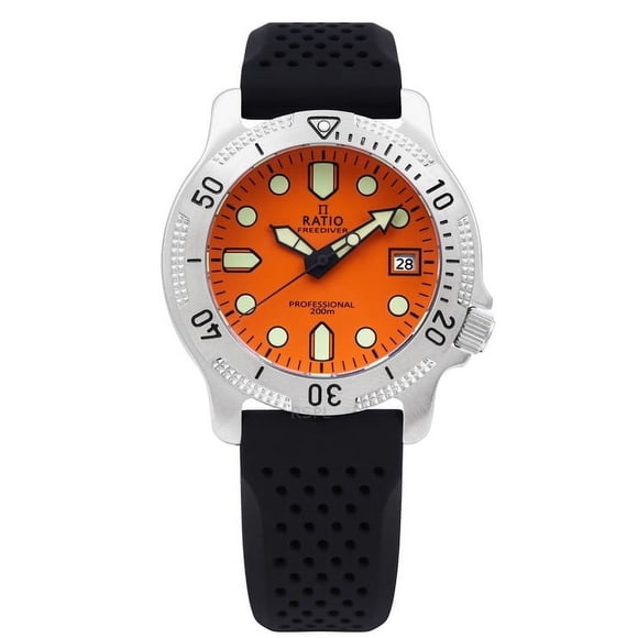 Reloj Ratio FreeDiver Professional Zafiro Esfera Naranja Cuarzo RTF025 200M para Hombre