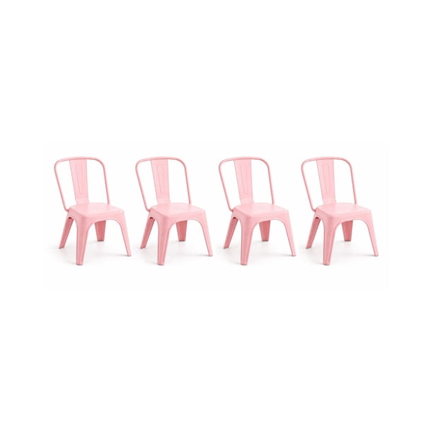 Pack 4 Sillas Tolix Kids De Polipropileno - Rosada