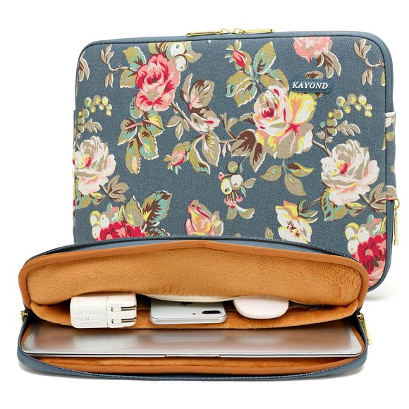 Funda para portátil Kayond, lona impermeable de 14,1 pulgadas, negra