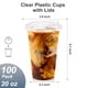 thumbnail image 2 of Vasos de plástico Dealusy, 20 onzas, transparentes con tapas, paquete de 100 unidades para bebidas frías, 2 of 7