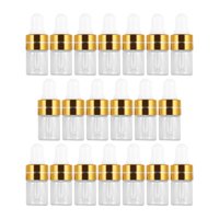 Ioensy - 20 Unidades De Frascos Cuentagotas De Vidrio Vacíos Para Aceites De Perfume Líquidos Dorados 1 Ml