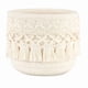 thumbnail image 3 of Xiao Hua Cesta tejida, 12 x 10 cm. Cesta de almacenamiento blanca con borlas, estilo bohemio, cesta de escritorio abierta para tocador y decoración de oficina en casa, 2 piezas., 3 of 3