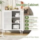 thumbnail image 2 of NO LOCK, Metal Storage Cabinet with 2 Doors and 2 Adjustable Shelves, Steel Storage Cabinet, Metal File Cabinet for Home Office School Gym, White, 2 of 3