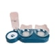 thumbnail image 1 of Juego de cuencos 3 en 1 para gatos Cuencos de alimentación con inclinación de 15 degree Comedero automático extraíble Cuenco para comida húmeda y seca Dispe Azul, 1 of 5