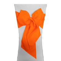 Chair Bows La Linen, Poliéster, Popelina, Naranja, Paquete De 10