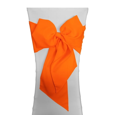 Chair Bows La Linen, Poliéster, Popelina, Naranja, Paquete De 10