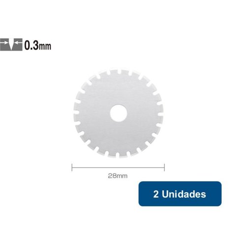Olfa - Repuesto Cuchillo Rotativo Prepicado Prb28-2 28Mm 2Un.