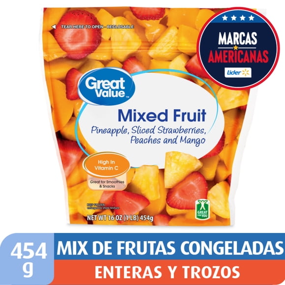 Mix de Frutas Congeladas Enteras y Trozos, 454 g