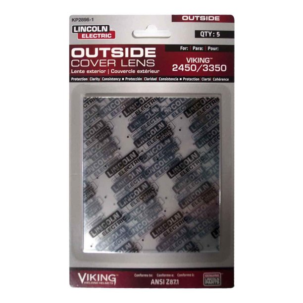 Lincoln Electric KP28981 Viking 3350/2450 Series Outside Clear Replacement Lenses, 5-Pack