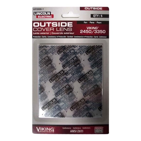 Lincoln Electric KP28981 Viking 3350/2450 Series Outside Clear Replacement Lenses, 5-Pack