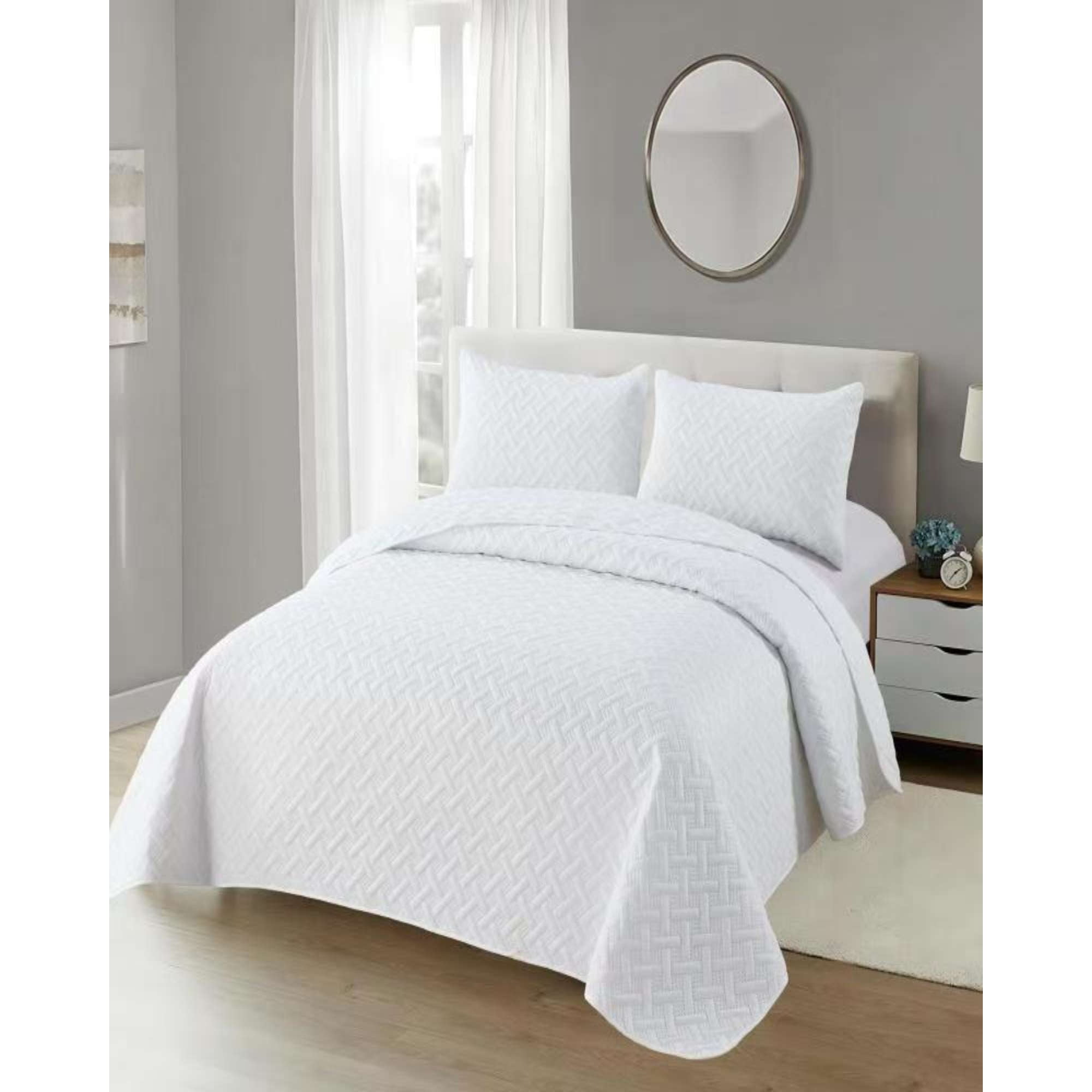 Genérico - Cubrecama Colchas Quilt De Verano Plaza Y Media Blanco