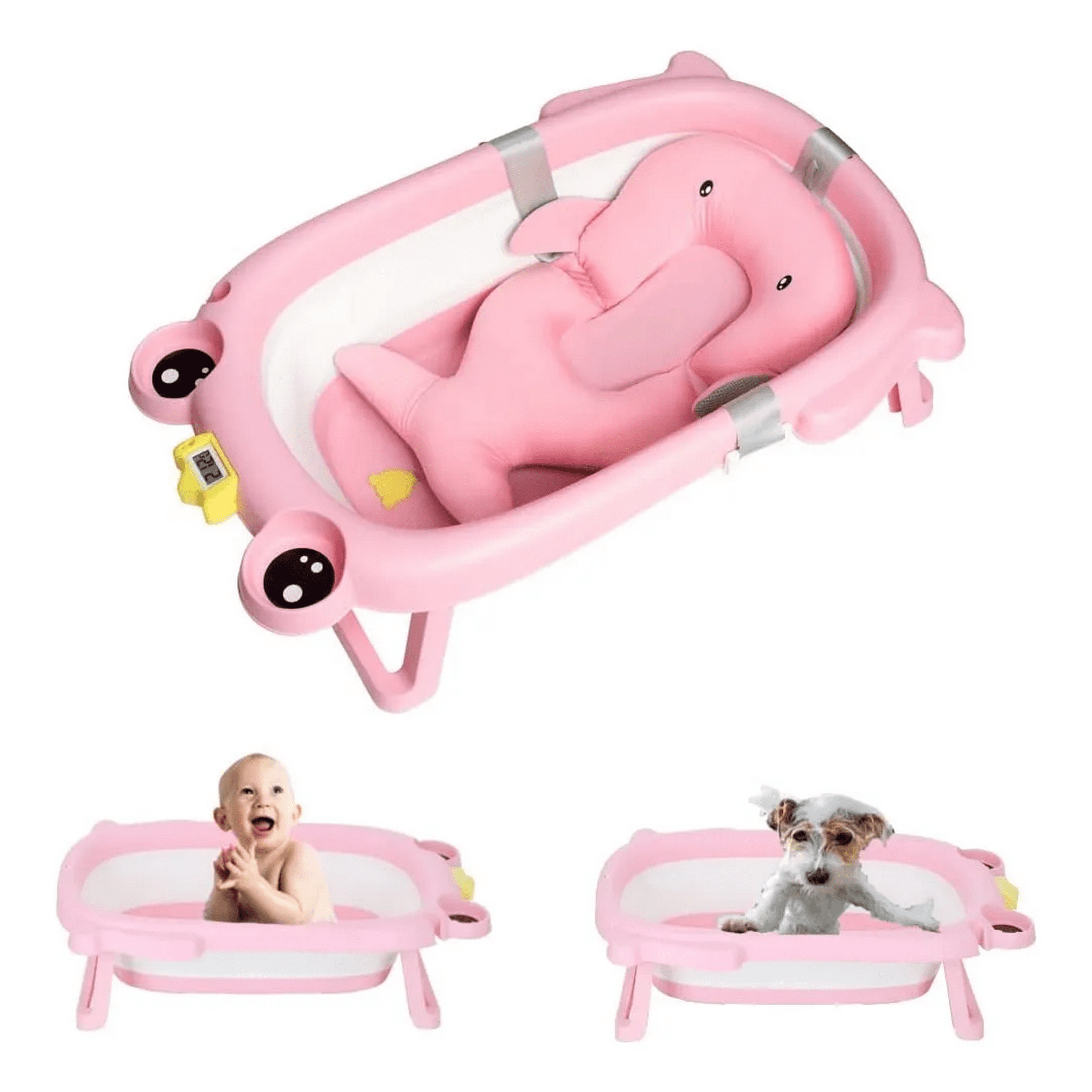 Wakeshome - Tina Sapito Bebe Bañera Plegable + Cojín Grande Reforzado