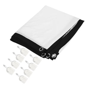 Magideal - Cortina De Proyección De Pantalla De Proyector 16:9, Película Blanca 3D, Cortina De Pantalla De Proyector Portátil Para Conferencias, Películas Y 100 Pulgadas Con 8 Ganchos