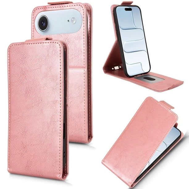 Funda tipo folio para iPhone Air con soporte magnético y protección para la cámara Oro rosa