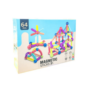 Genérico - Set Didáctico Barras Magnéticas 64 Piezas Para Niños Niñas