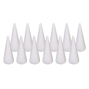Magideal - Conos De Espuma Para Manualidades, 12 Piezas, Proyecto De Árbol De Navidad, Decoraciones Hechas A Mano, Conos De Espuma Para Árboles De Navidad Para F 15Cm