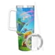 thumbnail image 3 of Trolls Vaso aislado de acero inoxidable con asa, diseño temático, regalo para familia, amigos y fans; incluye pajita y encaja en el portavasos estándar, 40 oz, 3 of 6