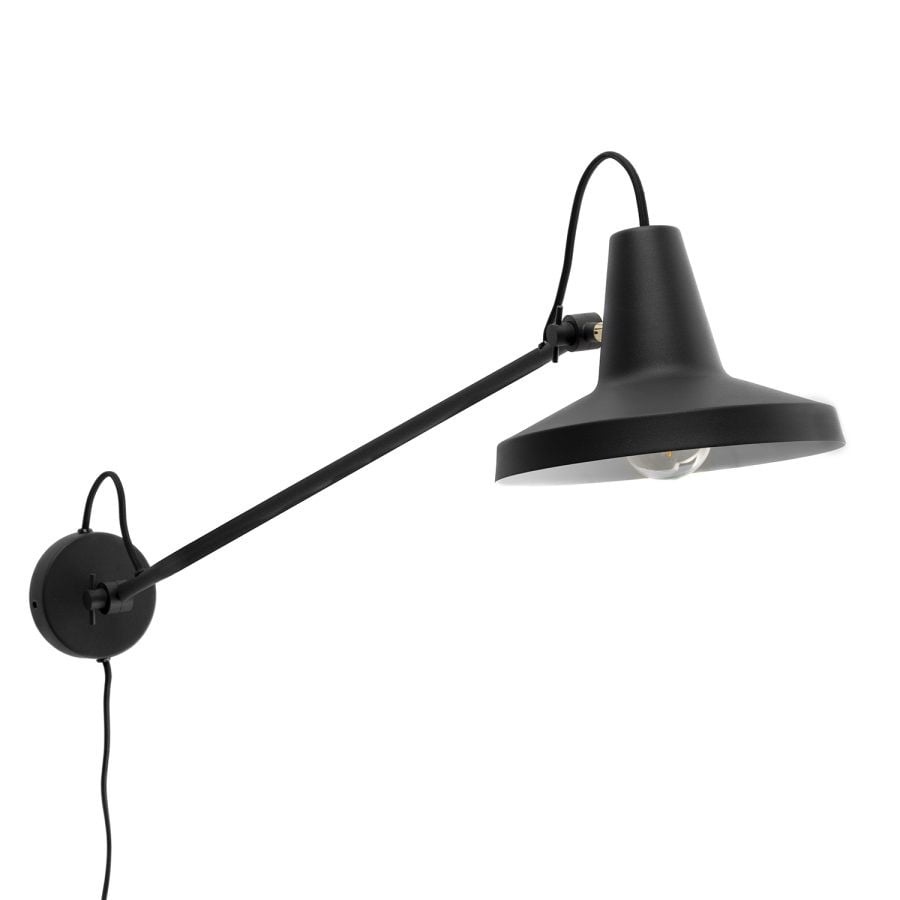 Tendencia Home - Lámpara De Pared Apliqué Negro Pantalla Ajustable Roberta