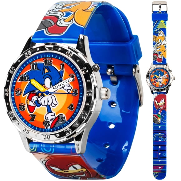 Reloj Accutime Sonic Kids analógico con correa azul colorida