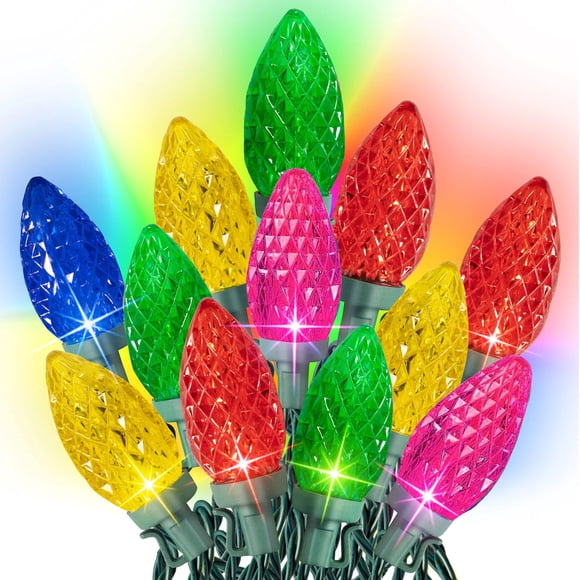 Guirnalda de luces navideñas Dazzle Bright C9 100 LED a prueba de agua