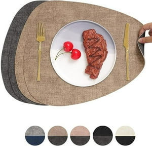 Aura Zeus - Set 4 Individuales Ecocuero Impermeables Antimanchas Reversibles