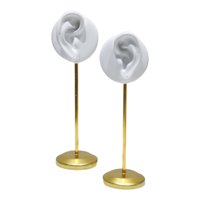 Ioensy - 2 Uds Soporte De Exhibición De Pendientes Modelo De Oreja Estable Para Encimera De Salón De Dormitorio Blanco