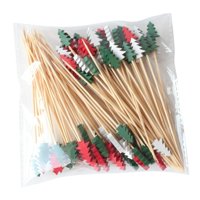 Magideal - Palillos De Comida Navideños Palillos De Dientes Artículos Para Fiestas De Picnic Decoración Navideña Sándwich Aperitivo Brochetas Para Frutas Pastel 50 Piezas