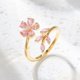 thumbnail image 2 of Anillo Kokoma ajustable de flor y hoja con zirconia cúbica, 2 of 3