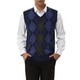 thumbnail image 1 of INSPIRE CHIC Chalecos para Hombre Argyle Tejido Ajustado Sin Mangas Contraste de Color Chaleco Pullover L Azul Marino, 1 of 6