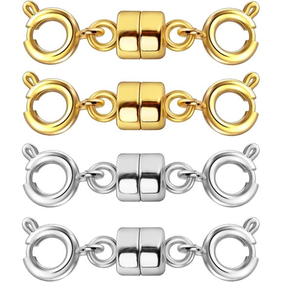 Magnetic Necklace Clasps and Closures with Double Spring Ring