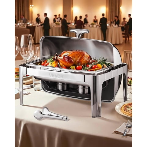 Juego De Buffet De Acero Inoxidable De 9 Litros Con Tapa Enrollable Vevor
