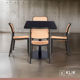 thumbnail image 2 of Mesa restaurant 70x70 Tubo Metal cubierta MDF + 4 Sillas Hoffman Enrejada - Negra, 2 of 8