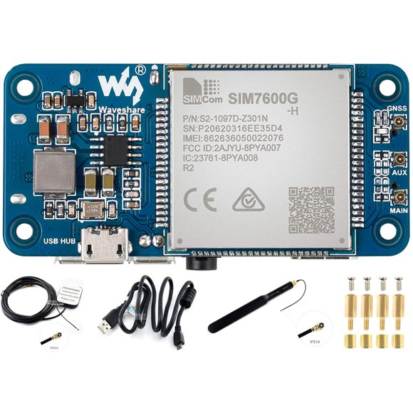Módulo 4G HAT Waveshare SIM7600G-H LTE GNSS para Raspberry Pi
