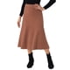 thumbnail image 4 of INSPIRE CHIC Falda de Punto A-Line para Mujer con Cintura Alta Elástica y Estirable, Falda Midi de Suéter M Caramelo, 4 of 6