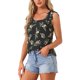 thumbnail image 4 of INSPIRE CHIC Blusa Floral de Verano para Mujer con Lazo Decorativo Casual sin Mangas S Negro, 4 of 5