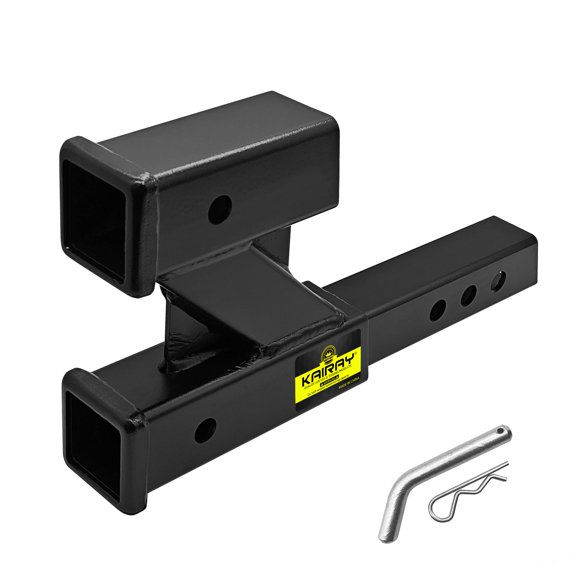 Receptor Doble de Enganche KAIRAY, Extensión Dual de 2 pulgadas para Remolque, Adaptador de Receptor de 2 a 10 pulgadas de Longitud Máxima, Elevación/Descenso de 15 cm