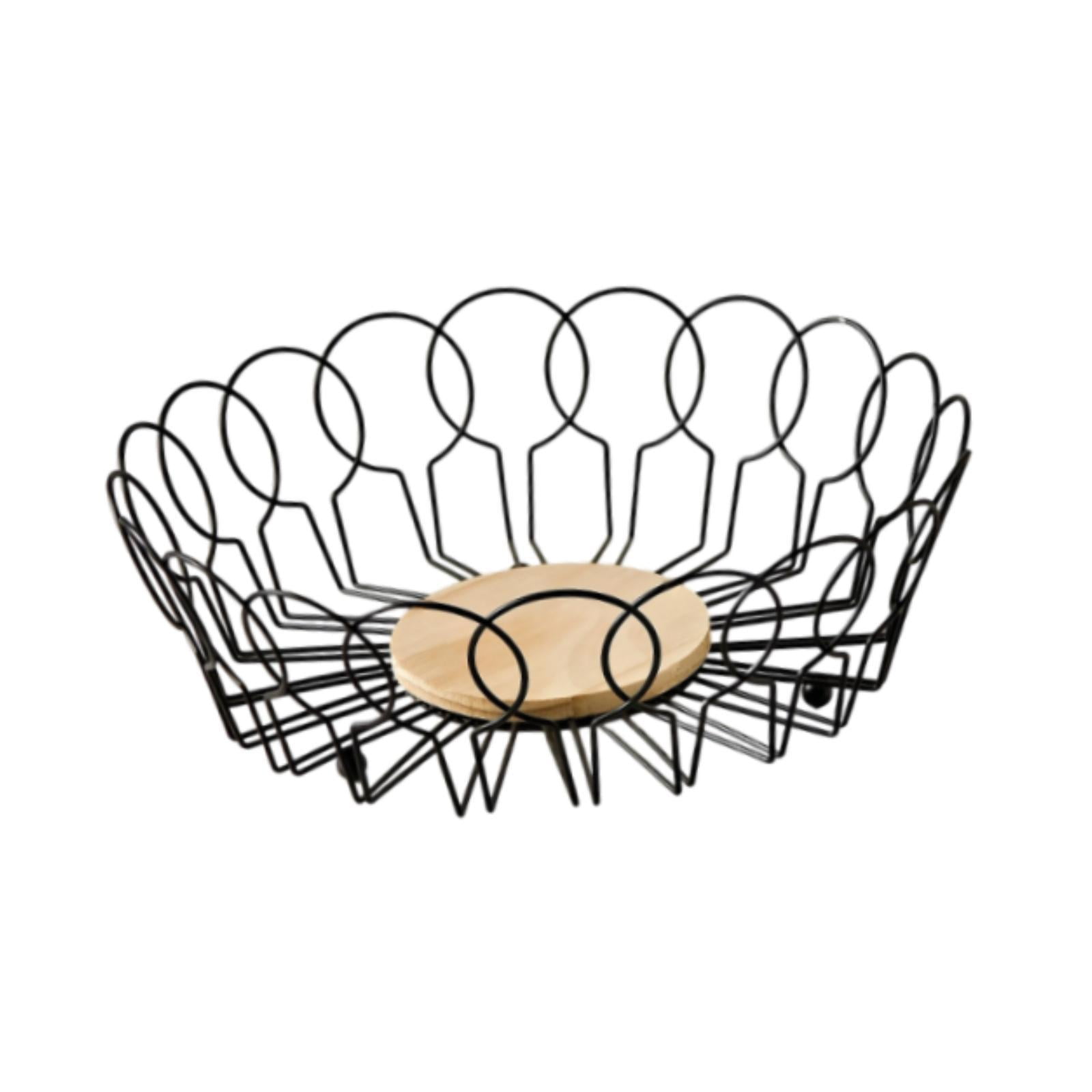 Magideal - Cesta De Frutas, Recipiente Para Cápsulas De Café Con Protector De Madera, Estante Multifunción Elegante Para Almacenar Verduras, Recipiente Para Serv 26 Cm X 85 Cm