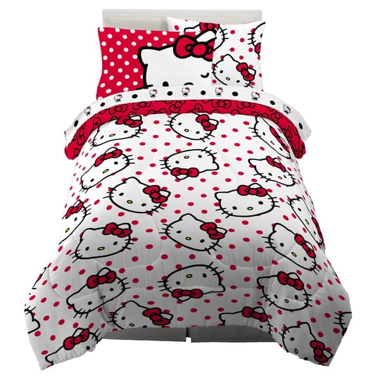 Franco - Juego De Ropa De Cama Collectibles Hello Kitty Polka Dot Twin