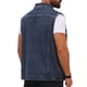 thumbnail image 3 of INSPIRE CHIC Chaleco de Mezclilla para Hombre con Múltiples Bolsillos, Botones al Frente, Sin Mangas, Talla S, Gris Azul, 3 of 5