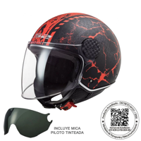 Casco Ls2 Matt Black Red Talla M