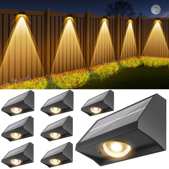 Luces Solares Para Vallas Impermeables Led 7 Modos Paquete De 8